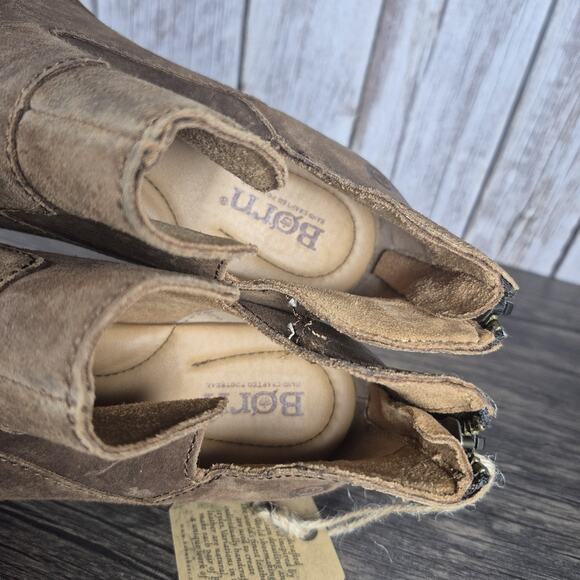 Born Kerri Brown Distressed Leather Women's Sz 6.5 M Ankle Booties (NWT/NWD) - Picture 7 of 10